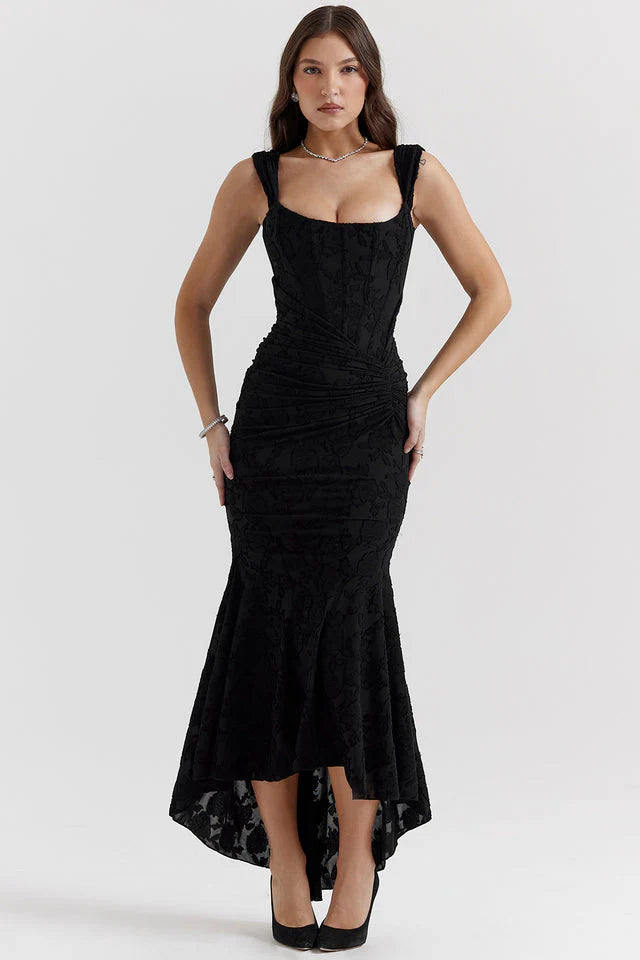 Aurelle Elegant Waist Maxi Dress