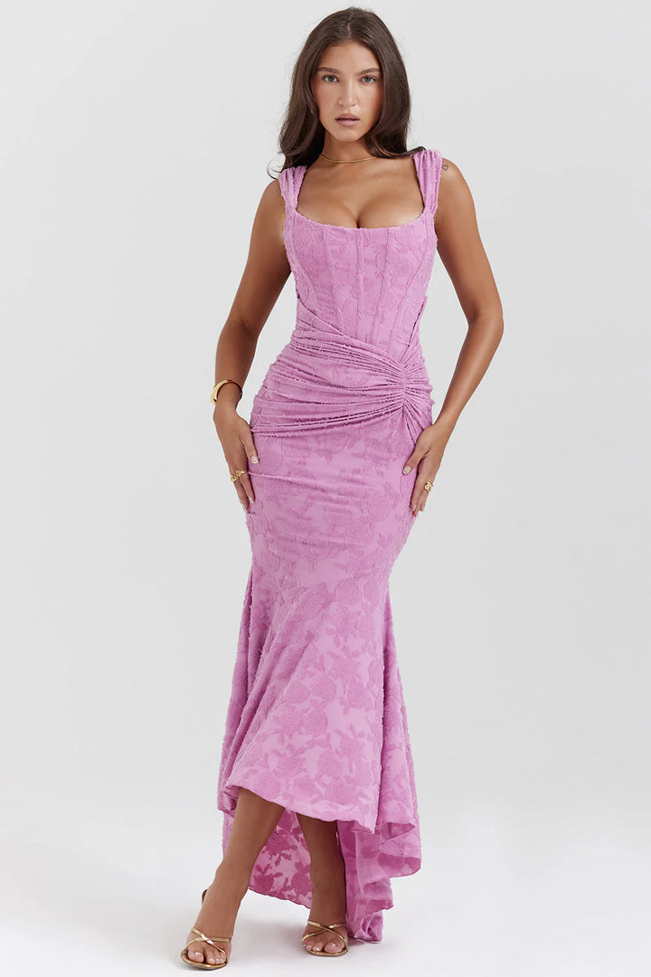 Aurelle Elegant Waist Maxi Dress