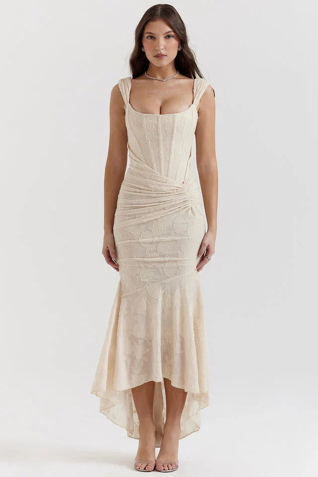 Aurelle Elegant Waist Maxi Dress