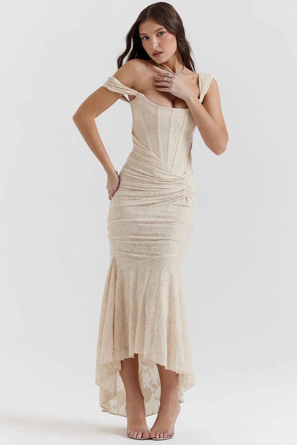 Aurelle Elegant Waist Maxi Dress