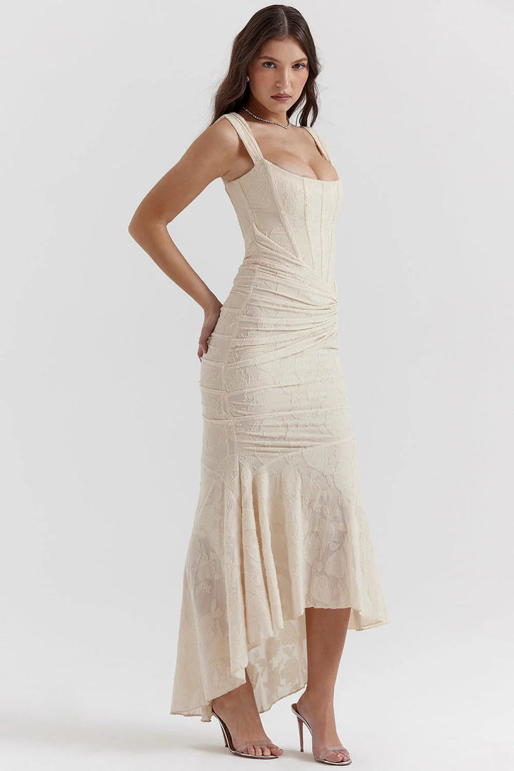Aurelle Elegant Waist Maxi Dress