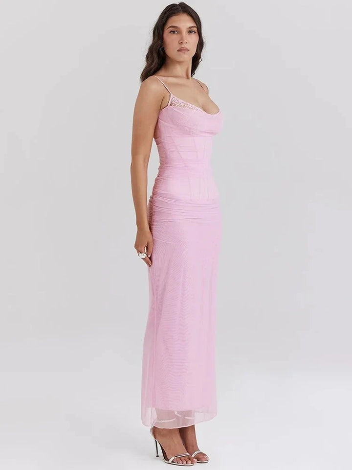 Aurelle's Blush Embrace Maxi Dress