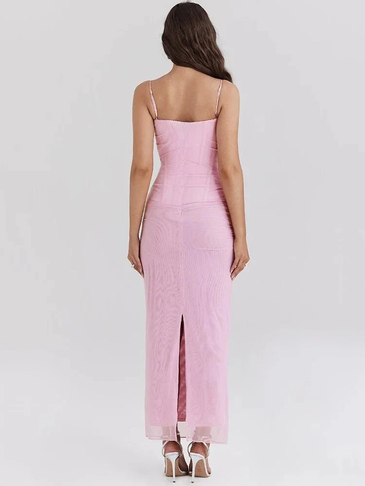 Aurelle's Blush Embrace Maxi Dress
